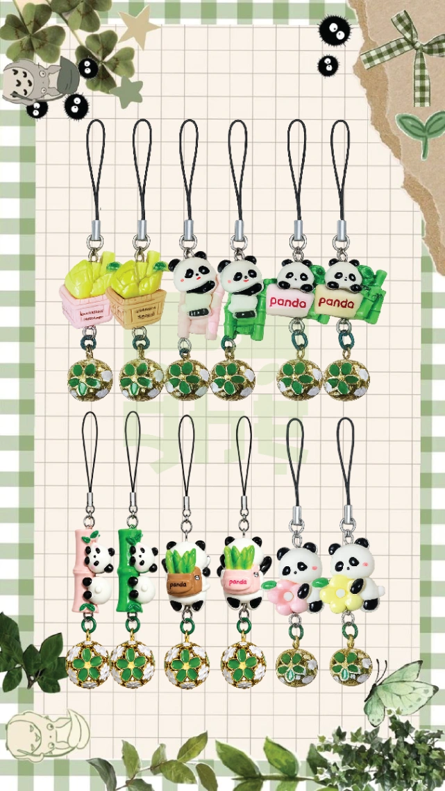 Set 12 Phone Charm Panda 🎋✨
